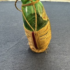 Vintage 1961 Bertani Soave Italian Wine Bottle Hanging With Wicker Basket