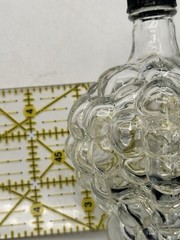 Vintage Art Glass Pressed Wine Flask Grape Cluster Screw Top Lid Turkey
