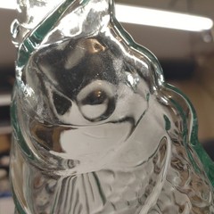 Vintage Glass Fish Shaped Bottle Light Blue 13.5&Prime; Tall
