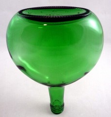 Vintage Empty Bocksbeutel Green Wine Bottle 750ml Display Bud Vase 8.5&Prime; no cork