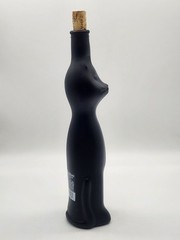 Black Cat Figural German Wine Bottle Satin Glass Mid-century Modern Style 13&Prime;