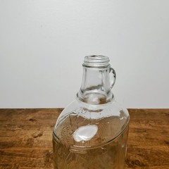 Vintage Ball Embossed Glass Wine Decanter Half Gallon Bottle Grape Design Jar