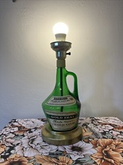 Vintage Handmade Wine Bottle Electric Table Lamp Charles Fournier 1/2 Gallon