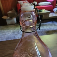 CASADIS MILANO VINTAGE 10&Prime;×7&Prime; JUS DE FRUIT PINK GLASS WINE DECANTER JUG 2 Liters