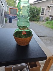 Vintage Giant 3L Green Glass Bessi Chianti Wine Bottle 30&Prime; Tall 1969 Vintage