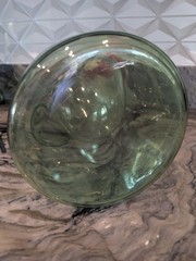 Italian Chianti Fiasco Bottle Internal Ice Chamber Glass Straw Wine Vtg 15inch
