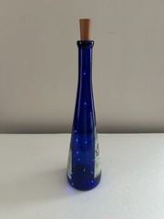 Rare Cobalt Blue Gaetano D&rsquo; Aguino Wine Bottle With Fairy Lights Cork