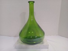 Vintage Emerald Green Glass Wine Bottle Fall Decor