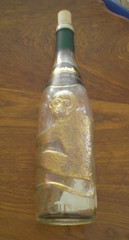 Vintage German Affentaler Spatburgunder Embossed Gold Monkey Wine Bottle