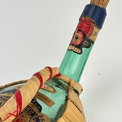 Vintage 1970 Chianti Fiasco Straw Empty Bottle Wrapped Italy 1 Qt Decor 11&Prime; Aqua