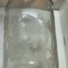 Paul Masson Since 1852 Embossed Glass Milk Bottle Carafe Decanter Vintage Juice