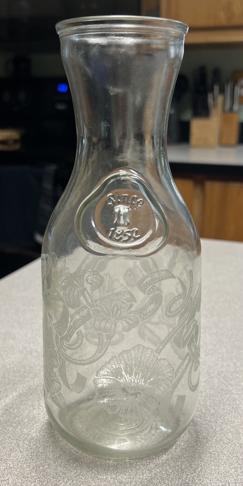 1989 Etched Glass Paul Masson/Norman Kosarin Wine Carafe