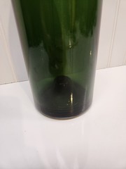 VTG Owen&rsquo;s Illinois Dark Green Heavy Glass Wine Bottle Markings w/ Cork 16&Prime; Tall