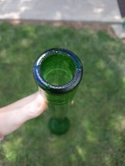 Very Old Huge GREEN MAZZONI WINE BOTTLE ITALIAN GLASS 44 INCHES TALL EUC