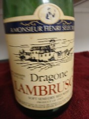 Dragone Lambrusco Green Wine Bottle EMPTY Marked Food-Town $2.01 Italy