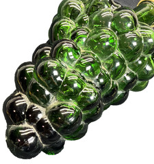 Green Glass Grapes Bunch Wine Bottle Plastic Lid Vintage