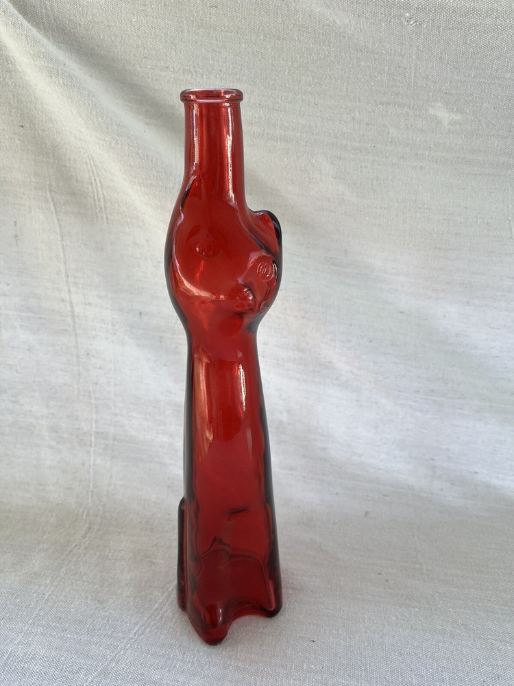 Vintage 2006 Red Happy Cat Wine Bottle 13” Empty Mosel Riesling Germany