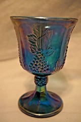 Wine Glass Iridescent with Embossed Grape Detail