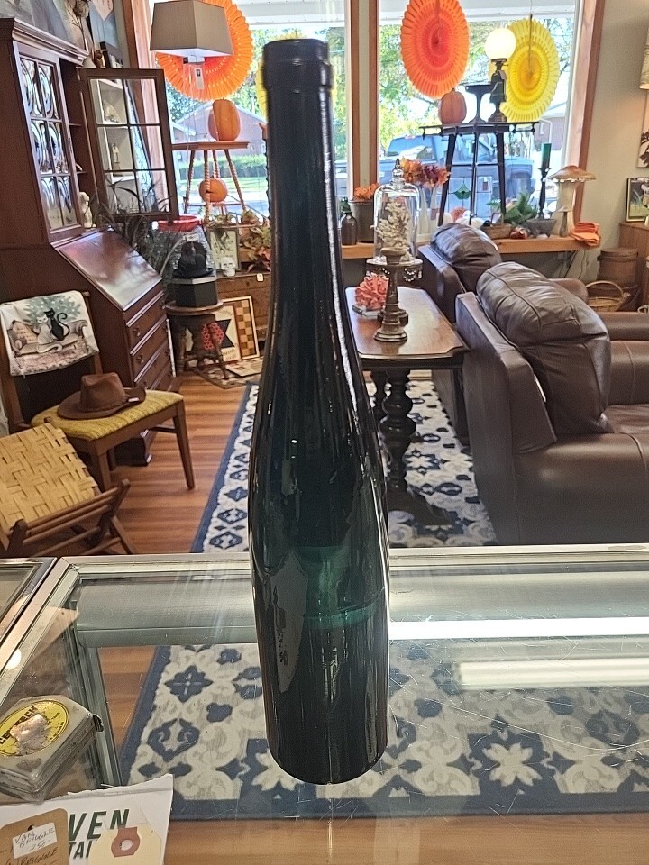 Antique Hock/Rhine Wine Bottle Dark Teal Jim Thorpe PA 1800s Kemple Wheaton?