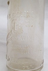 Vintage Embossed Virginia Dare Clear Glass Wine Bottle Garrett & CO New York