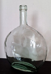Glass Bottle Jug Aqua Light Green Wine – Holds 85 OZ 11.5&Prime; x 8.5&Prime; Heavy Glass