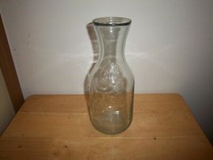 Clear Glass Wine Carafe 10&Prime; Vintage Paul Masson Since 1852, building on front