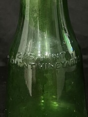 Vintage M LAMONT VINEYARDS 2/5 Pint Green Glass Empty Wine Cruets Bottles.