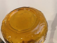 Vintage 22&Prime; MCM 1960s Italy Rossini Empoli Amber Crinkle Genie Decanter Bottle 3