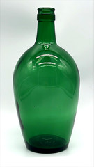 Vintage Green Glass Wine Bottle Vase Demijohn Style Decorative Bottle 9.25&Prime;
