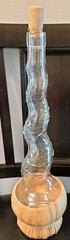 Vintage EMPTY Bottaro Embossed spiral glass red wine bottle decanter decor Italy