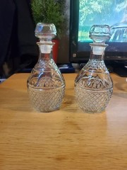 Vintage Crystal Wine And Brandy Bottle Containers