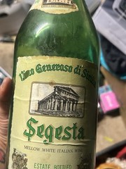SEGESTA WINE BOTTLE Large 2 quart Antique Emerald Green Glass 15&Prime; High Porcelain