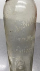 Antique Vintage French Glass Wine Bottle Etched J. Mottet & Co