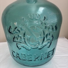 Vidrios San Miguel 17 » Blue Glass Demijohn Carboy Bottle Cabernet Wine Jug READ