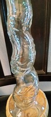 Vintage EMPTY Bottaro Embossed spiral glass red wine bottle decanter decor Italy