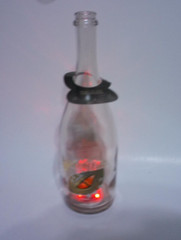 Dragon Fire Light Up Red Blinking or Steady Empty Wine Bottle- 11.75&Prime;H