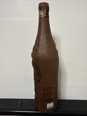 Kindzmarauli Georgian Ceramic Clay Red Wine Bottle w/ 3D Design Approx 13” Tall