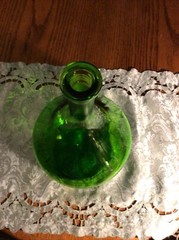 Lovely Empty Vintage Unique Round Bottom Bottle Without Cork.