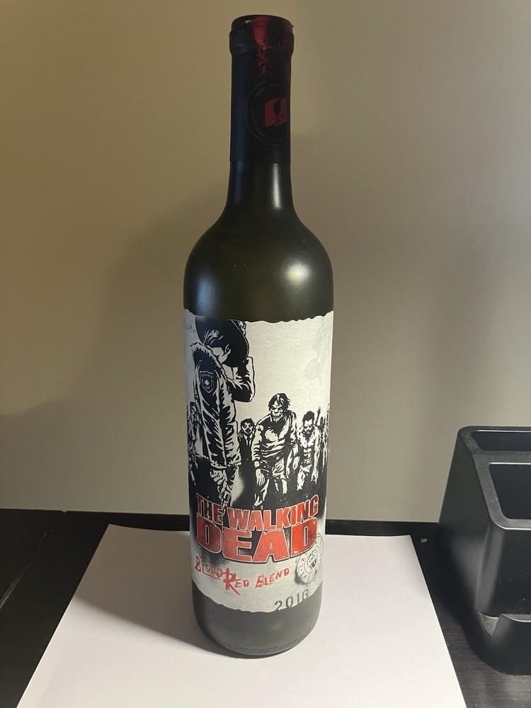The Walking Dead 2016 Blood Red Blend Empty Wine Bottle 750ml