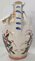 Vtg Rare Handpainted Italian Liqouri Bottle Olive Branches Spikes Signed W/Tag