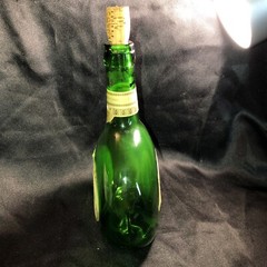 Vintage Lot Of 2 Green MATEUS WINE BOTTLES ~ 50 oz. One With Cork