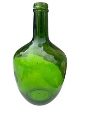 Vintage French Viresa Bottle Demijohn Wine Jug Spain 12&Prime; Green Glass (1) Gallon