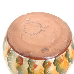 Vintage Italian Ceramic Wine Bottle Chiller Holder Terracotta Vase Hand Painted