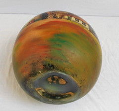 Demijohn French XX Large wine 30 L .Bottle Custom painted windmill on it 1960&rsquo;s