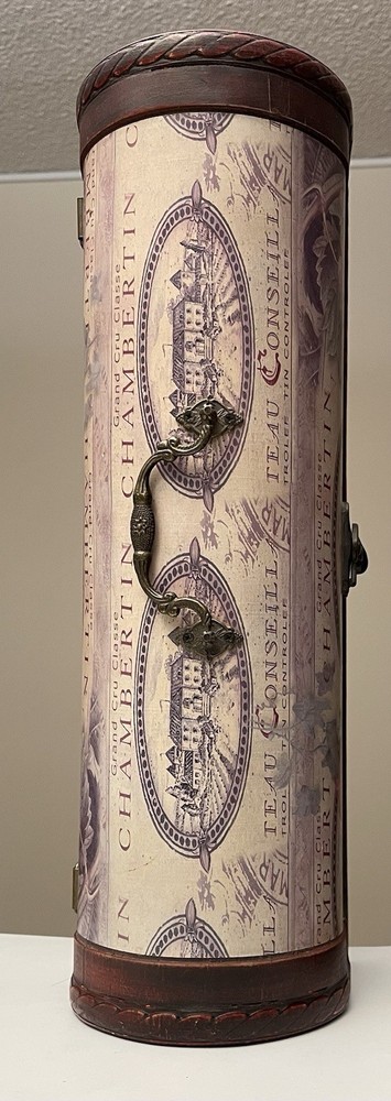 Vintage Chambertin Grand Cru Classe Empty Wine Case Dark Red Wood