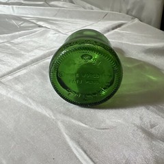 Vtg WINE WORLD 1976 Green Glass Bottle 6.3 fl. oz. Grape Wine Decor Mini Bottle