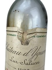 Vintage 1966 Chateau d’Yquem Empty French White Bordeaux Wine Bottle w/ Label