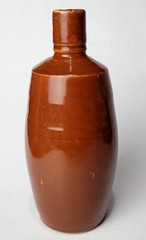 VINTAGE LANCERS WINE BOTTLE RED/BROWN STONEWARE JUG 9&Prime; PORTUGAL EUC!