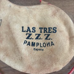Las Tres Z.Z.Z. Pamplona España Canteen Handmade Curved Goat Leather 1 Liter