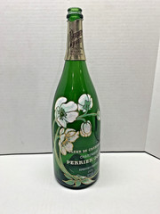 Vtg Collectible Perrier Jouet Fleur de Champagne PaintedBottle Empty 1973 magnum